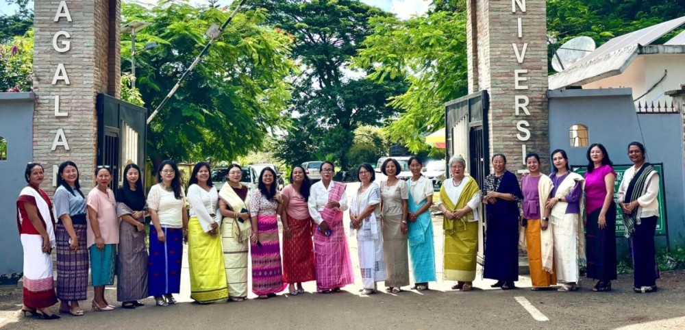 Nagaland University School of Agricultural Sciences, Medziphema Campus women observes Mekhela Wednesday.